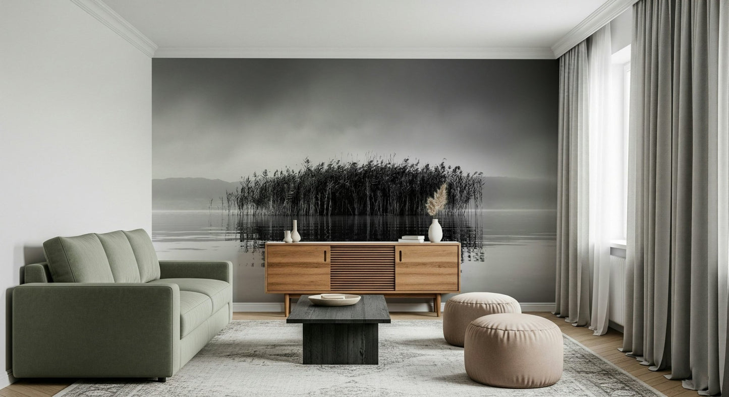 A contemplative gentle design wallpaper mural for a feature wall.