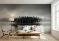 A beautiful abstract wallpaper mural with subtle, reflective patterns suggesting water or light.