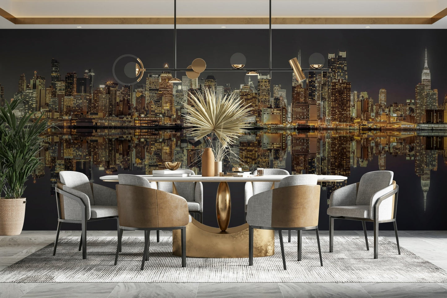 Artistic city reflection print.

