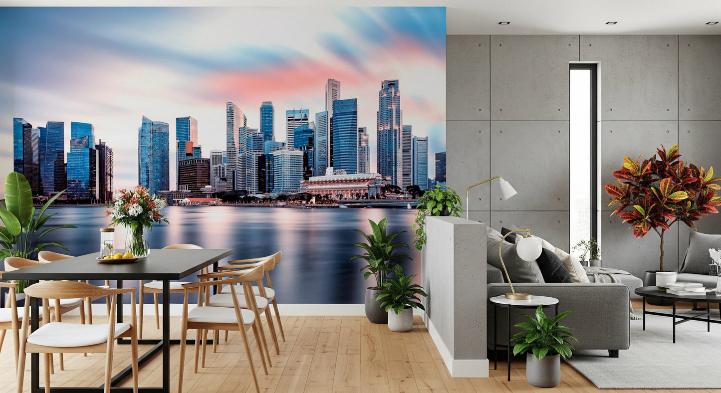 Metropolitan skyline wall mural design