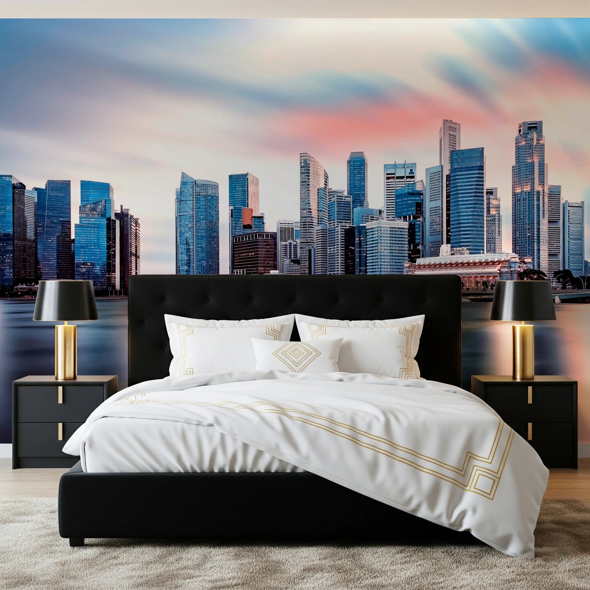 Reflective Metropolis city wall covering