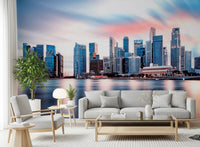 Reflective Metropolis mural for office interiors