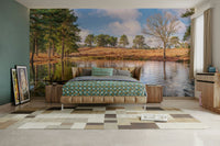 Peaceful water reflection wall mural

