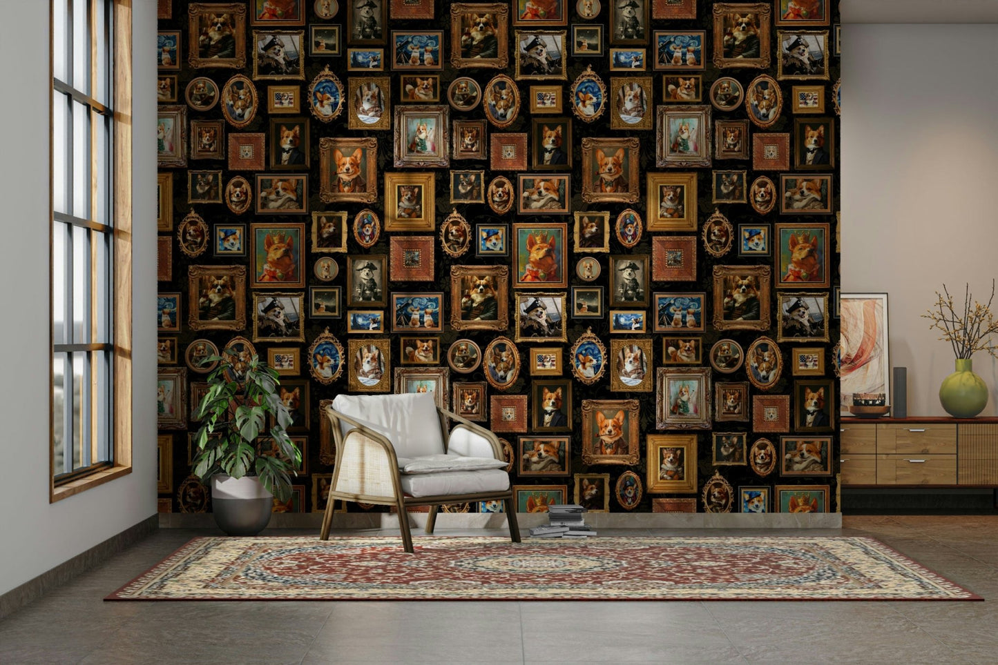 Whimsical and sophisticated animal portraits.

