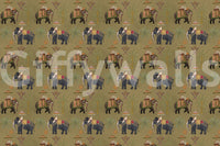 Elephant mural design with regal pattern work and story elements, GD8976