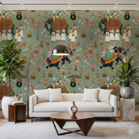 Regal Elephant Procession Wall Mural