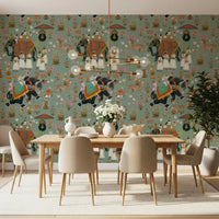 Regal Elephant Procession Wall Mural