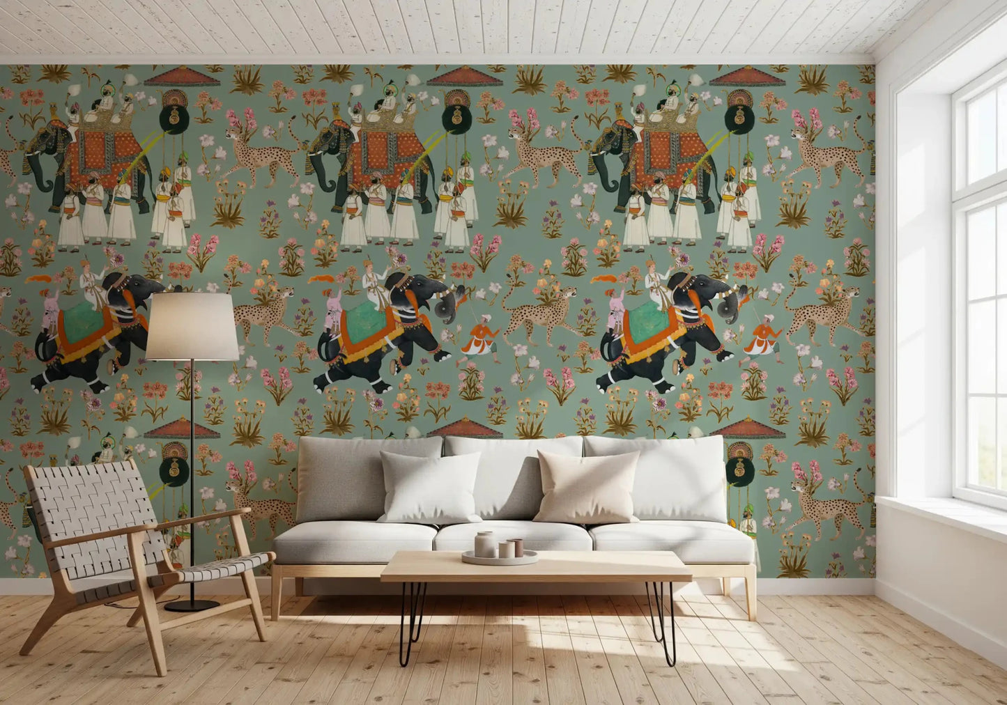 Regal Elephant Procession Wall Mural