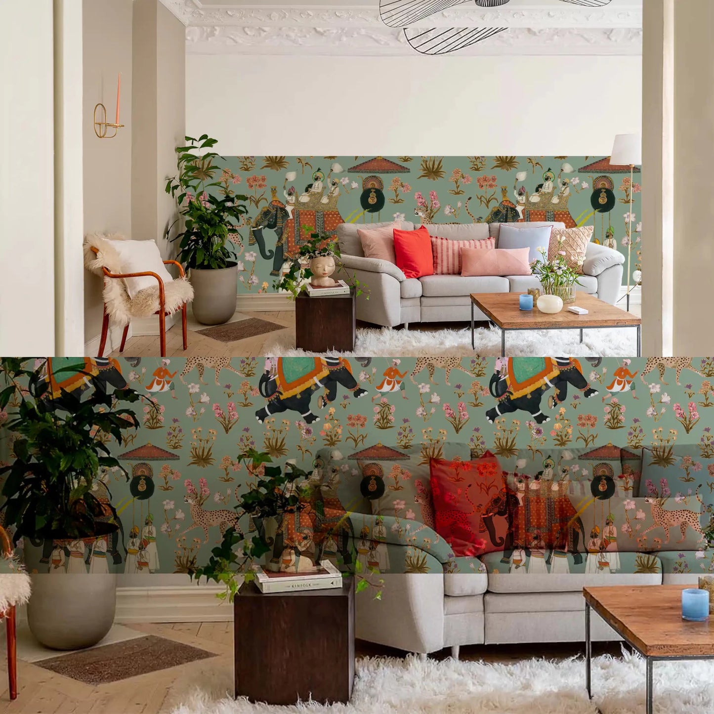 Regal Elephant Procession Wall Mural