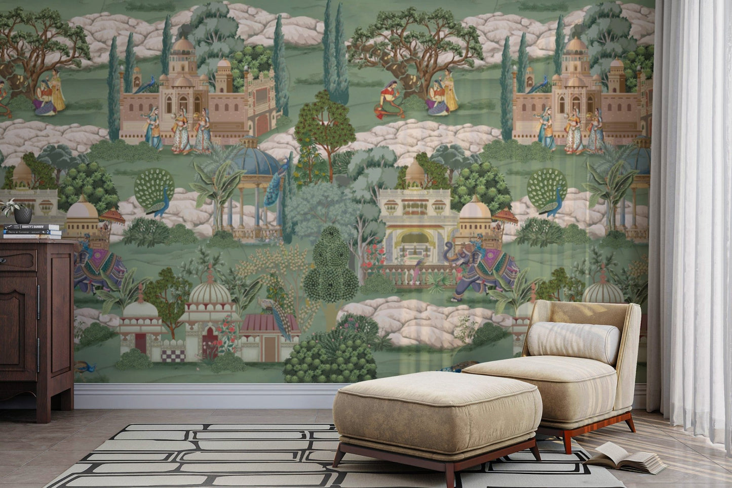 Vintage royal garden wall covering

