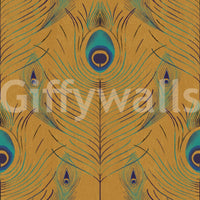 Regal wallpaper mural with delicate gold lines