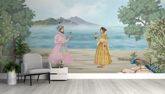 Regal Romance Mughal Wallpaper