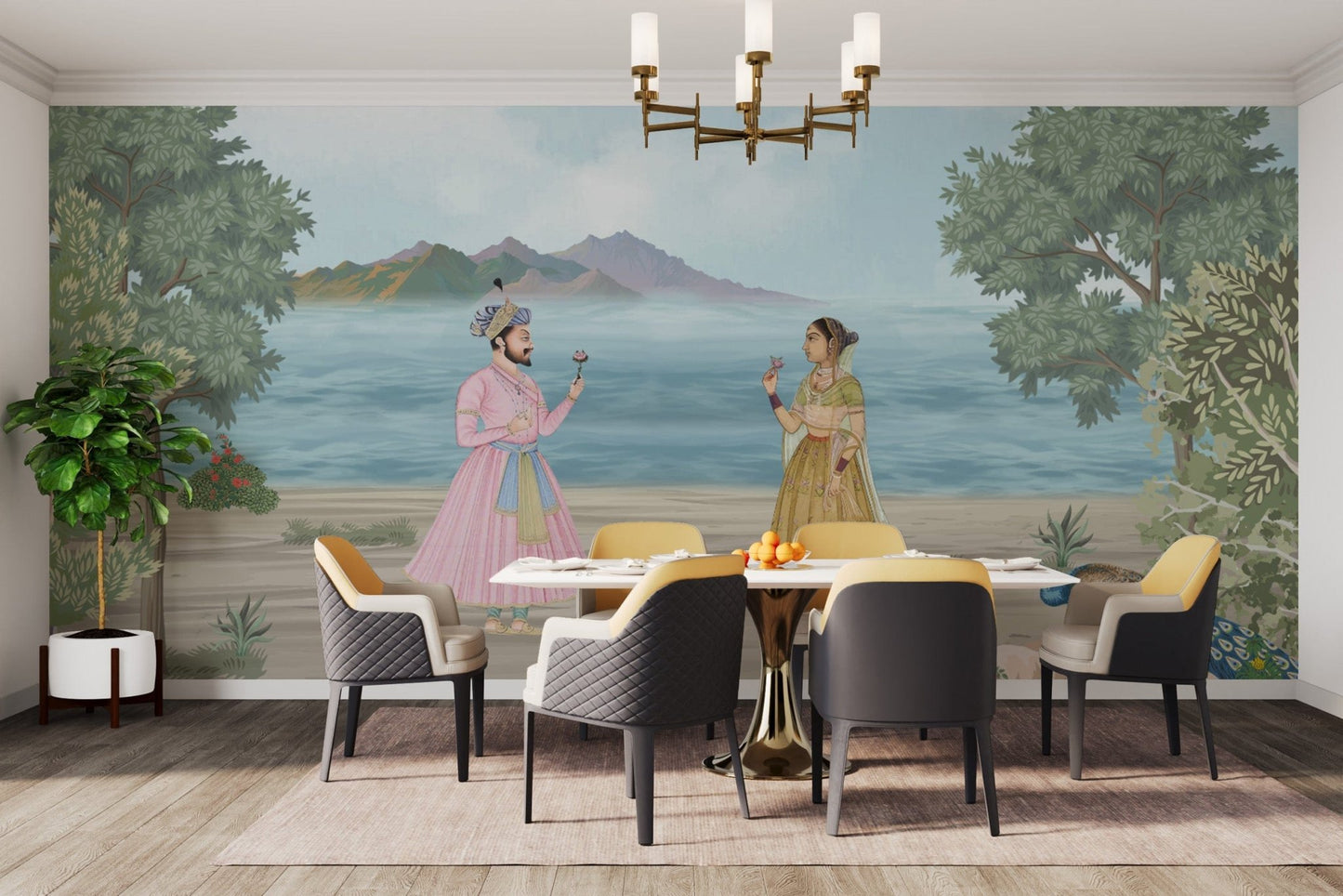 Regal Romance Mughal Wallpaper