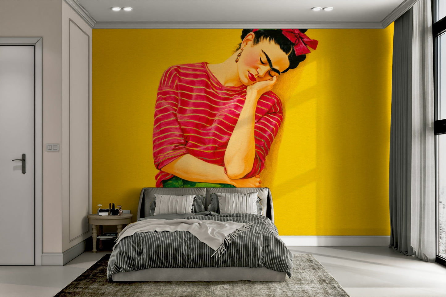 Close-up of muted pastel mural with cloud-like feel, GD2128
