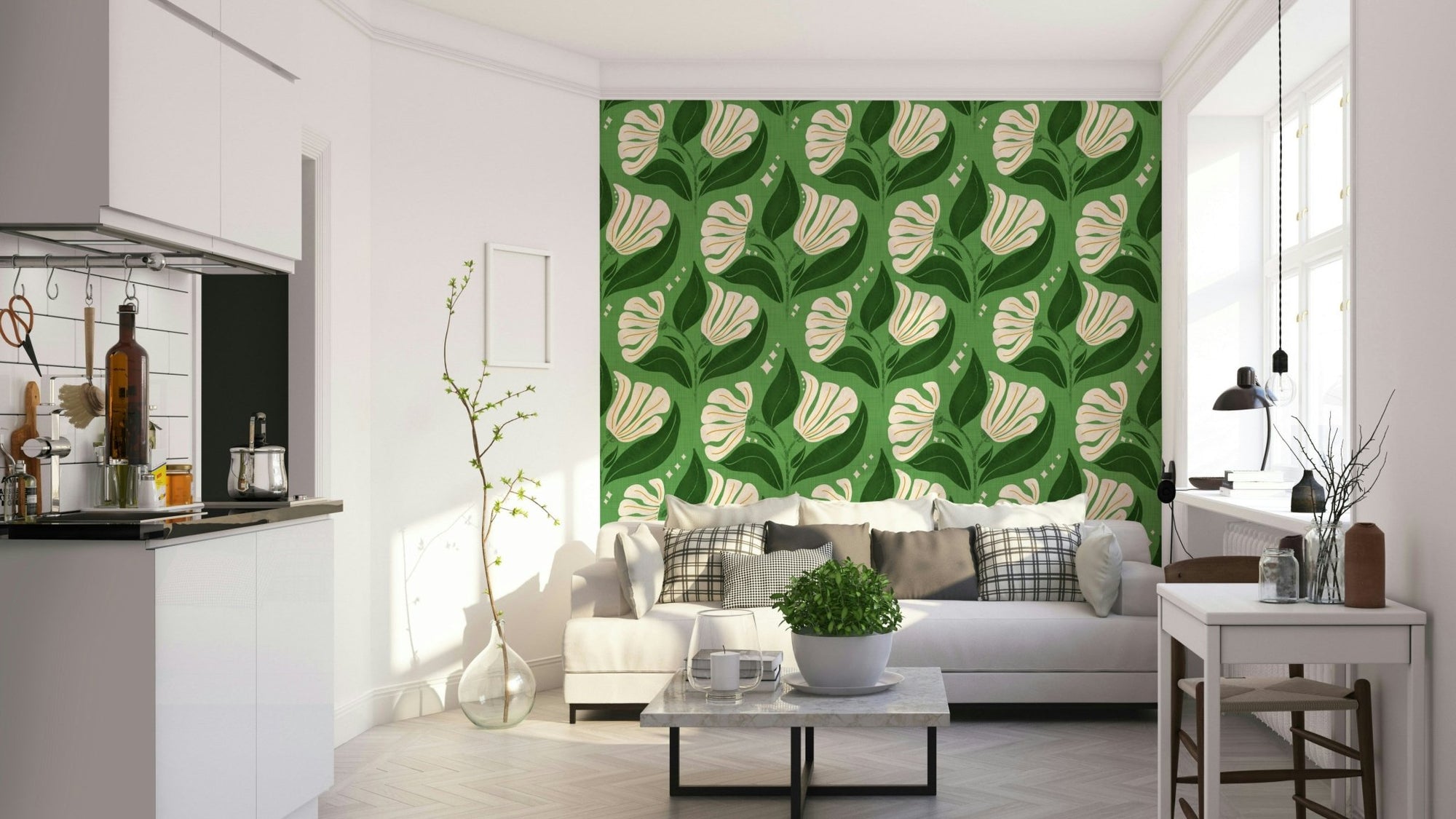 A vibrant and nostalgic wallpaper pattern. GD3202
