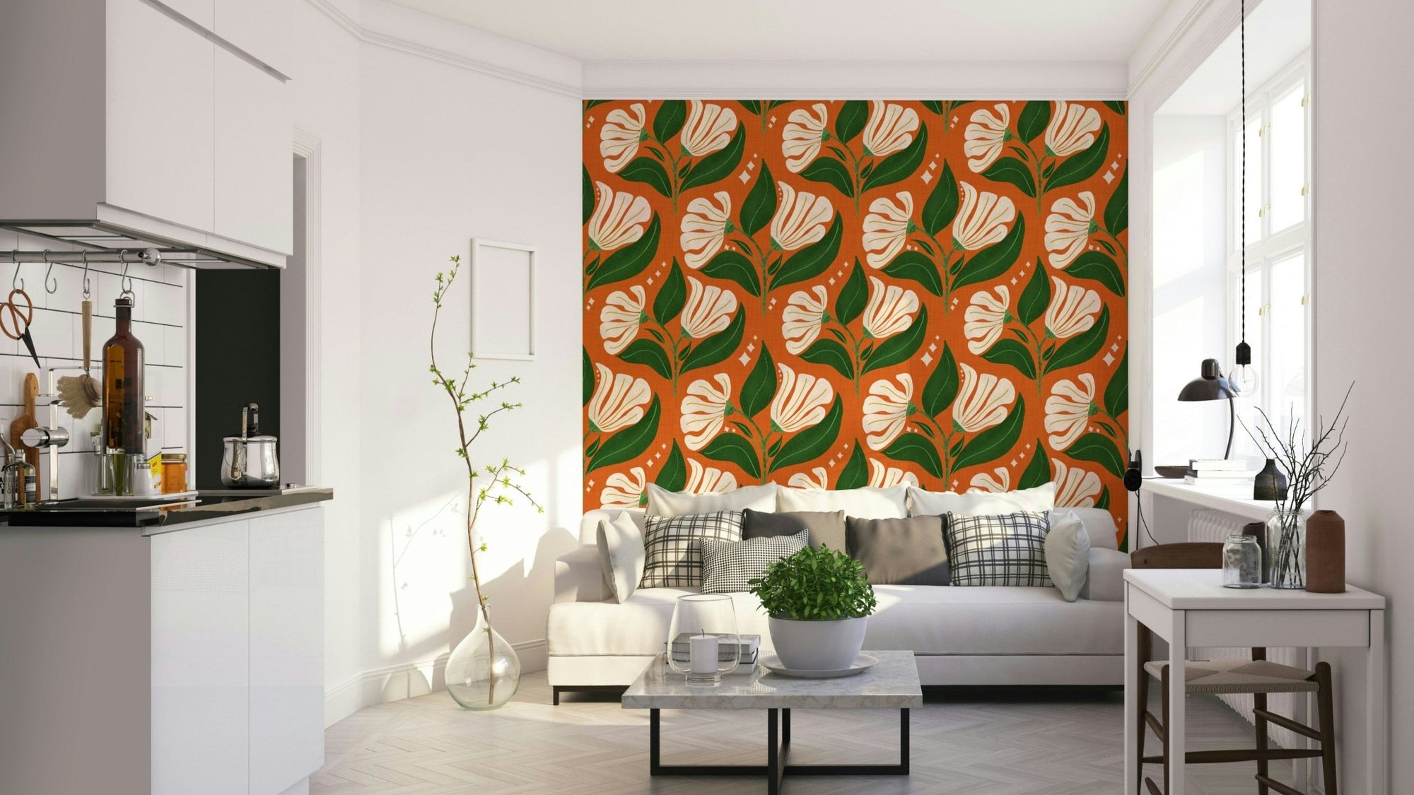A vibrant and nostalgic wallpaper pattern. GD3199
