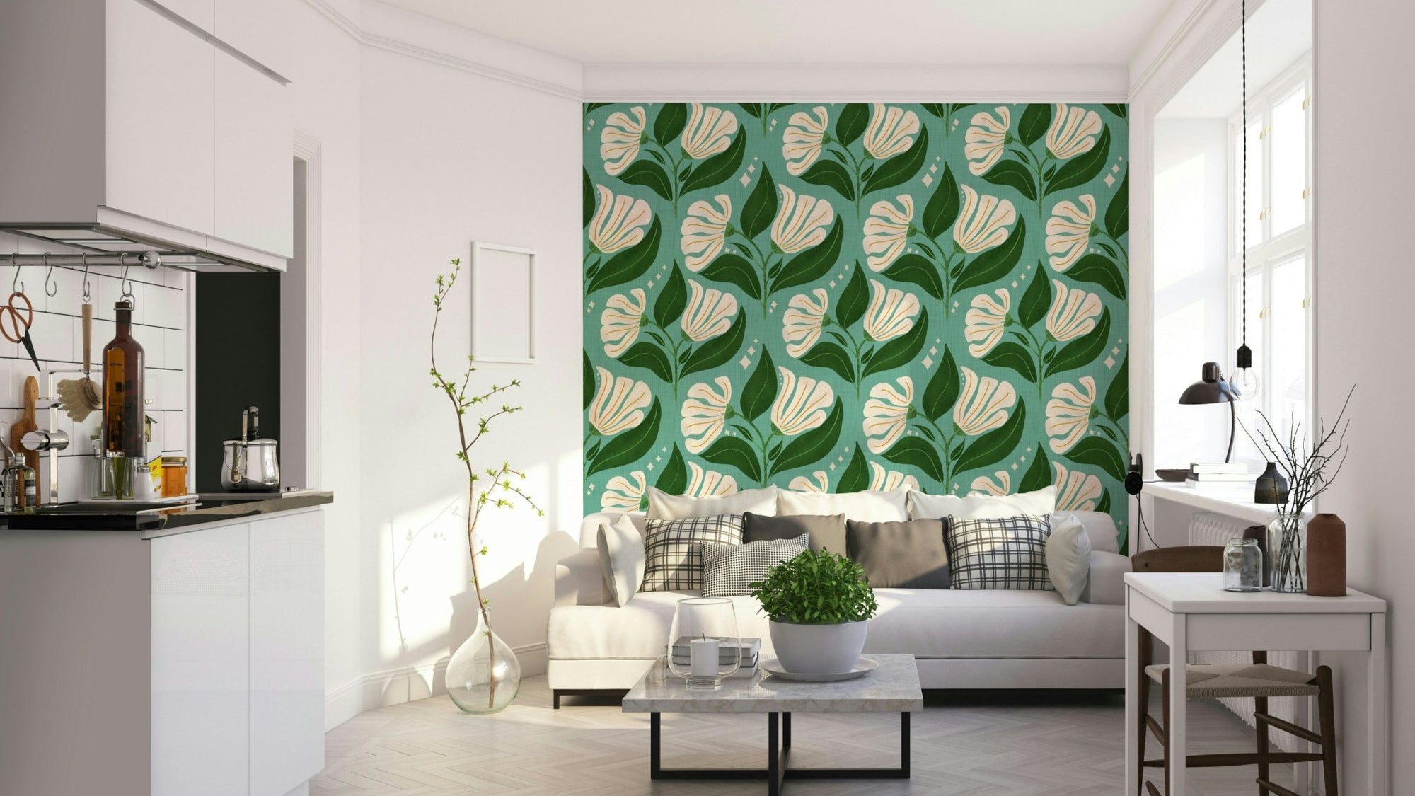 A vibrant and nostalgic wallpaper pattern. GD3197

