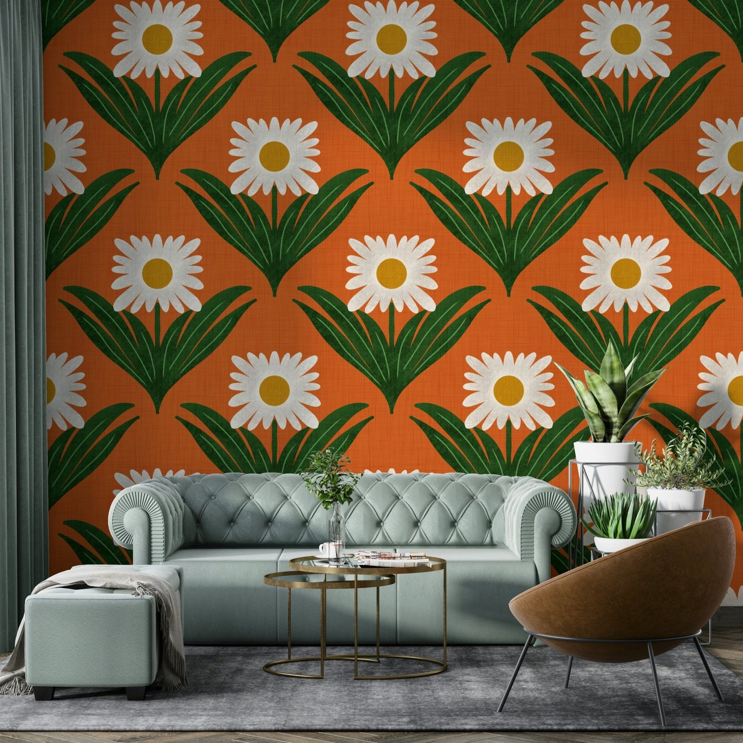 Features stylized daisy floral motifs. GD3249
