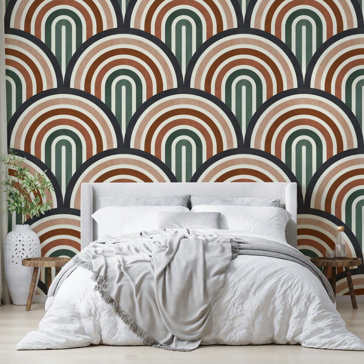 The image shows an artistic impression of a serene archway pattern with a soft, retro feel. GD3430

