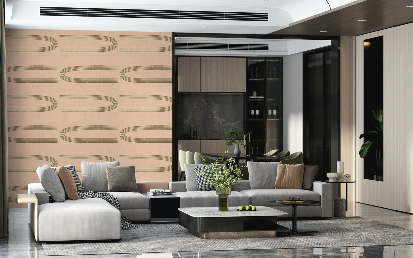 A classic mid-century modern wallpaper for walls.