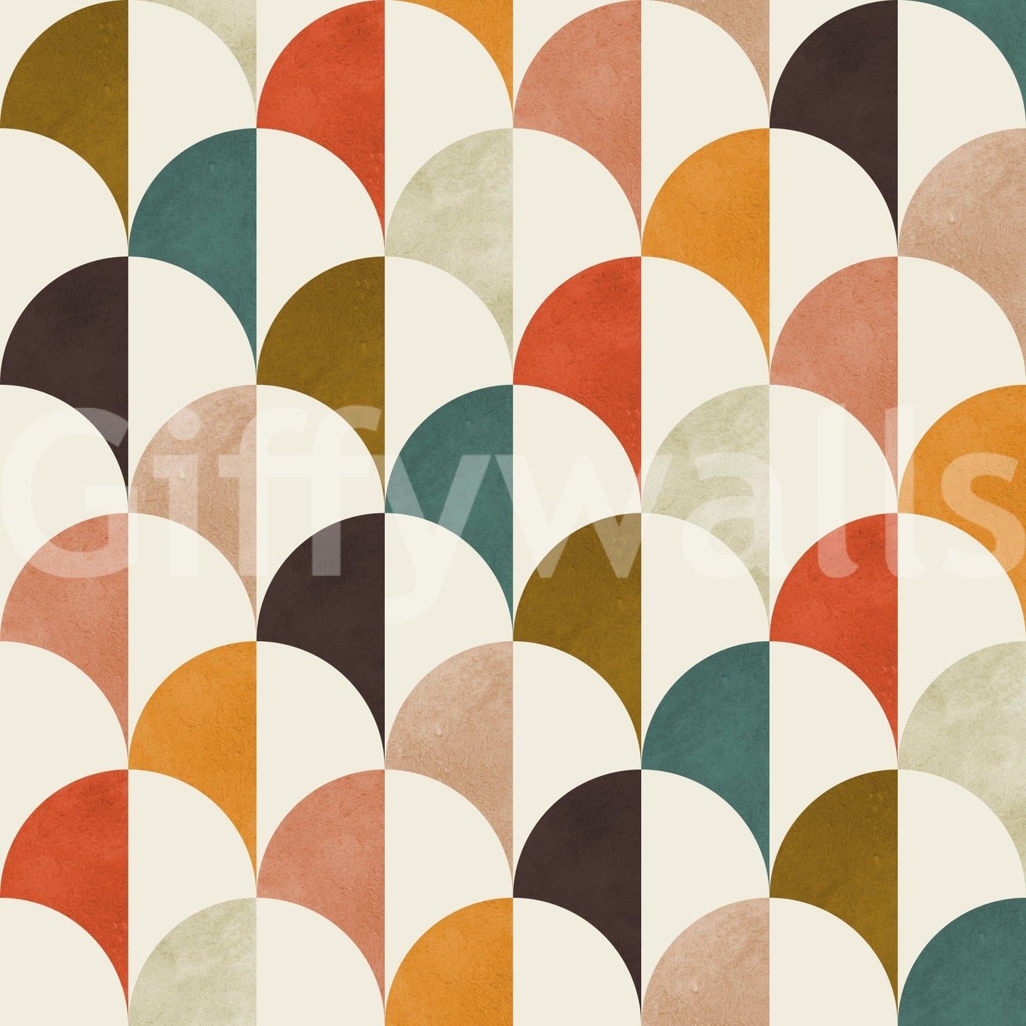 A sample swatch of the Retro Arches wallpaper.

