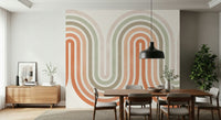 Wallpaper mural Retro Archway wave motif aesthetic wall.