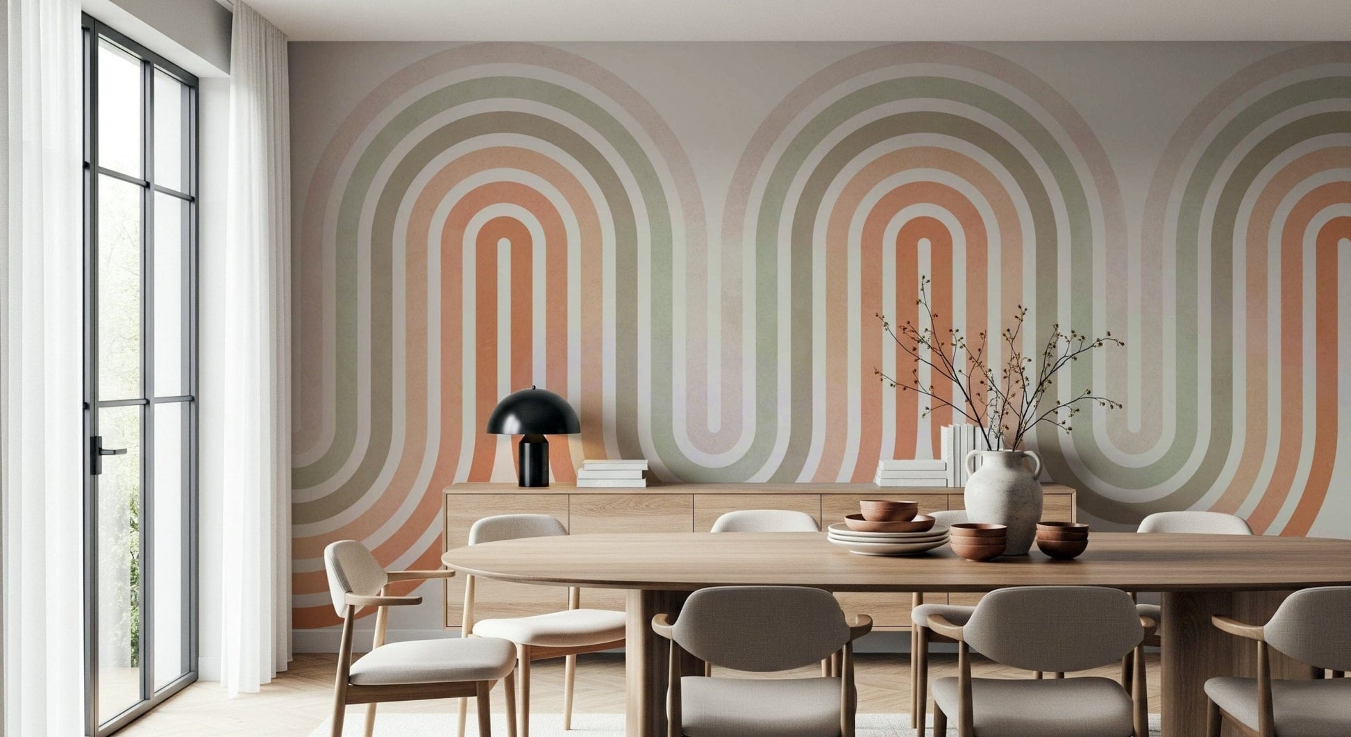 Wallpaper mural Archway design peel and stick arches wave.