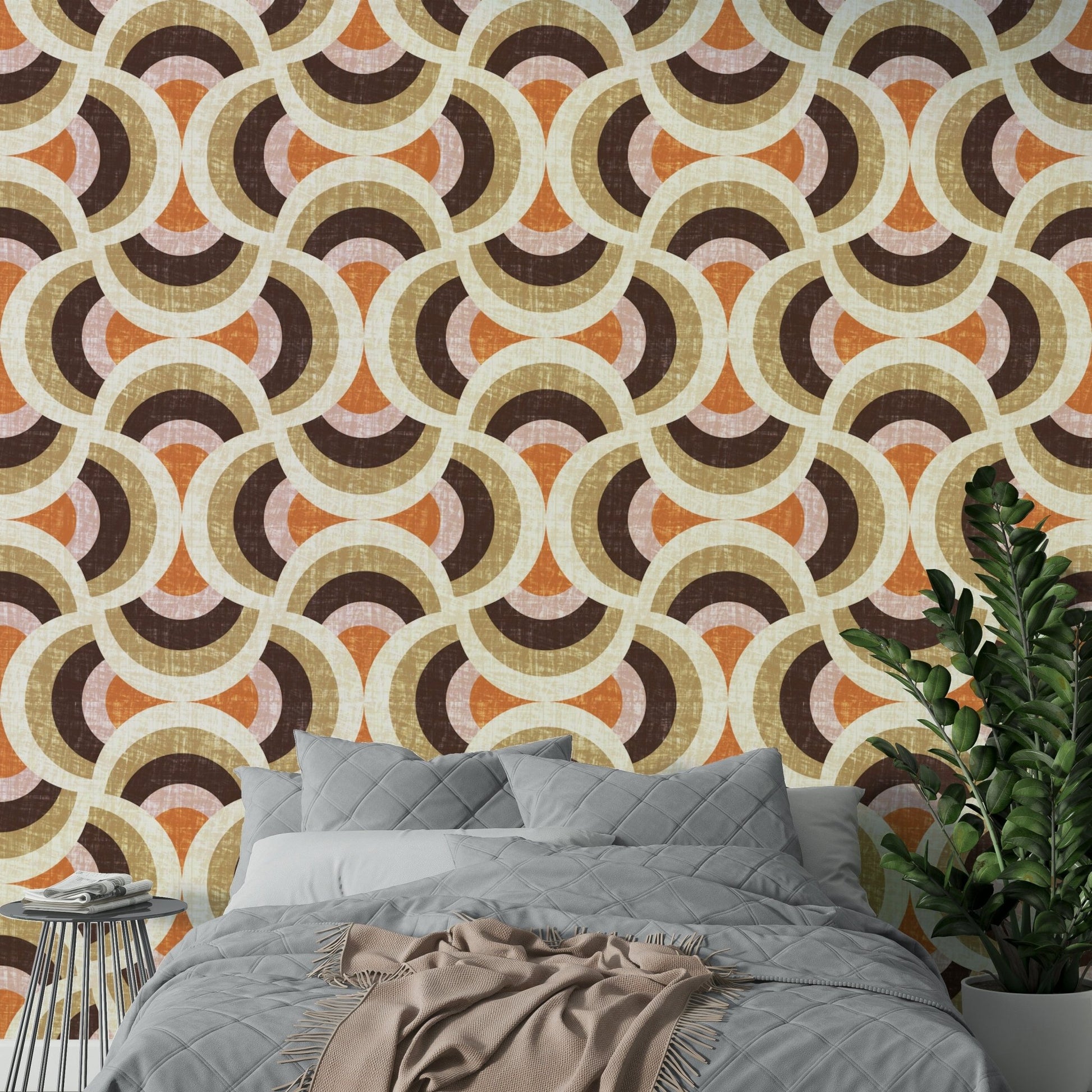Picture of Retro Arcs in Earth Tones Wallpaper
