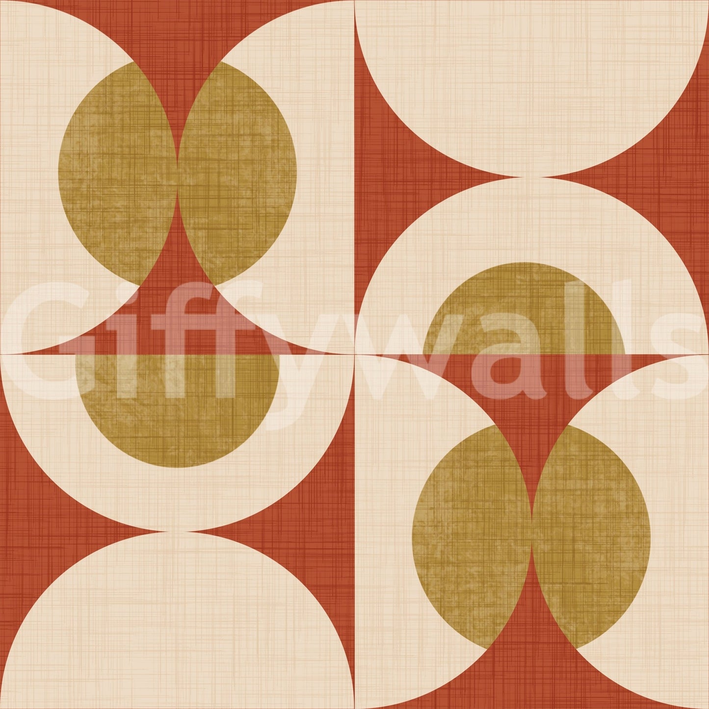 Freaky Retro Arcs Wallpaper repeating desert tones, caramel arcs, swirls.