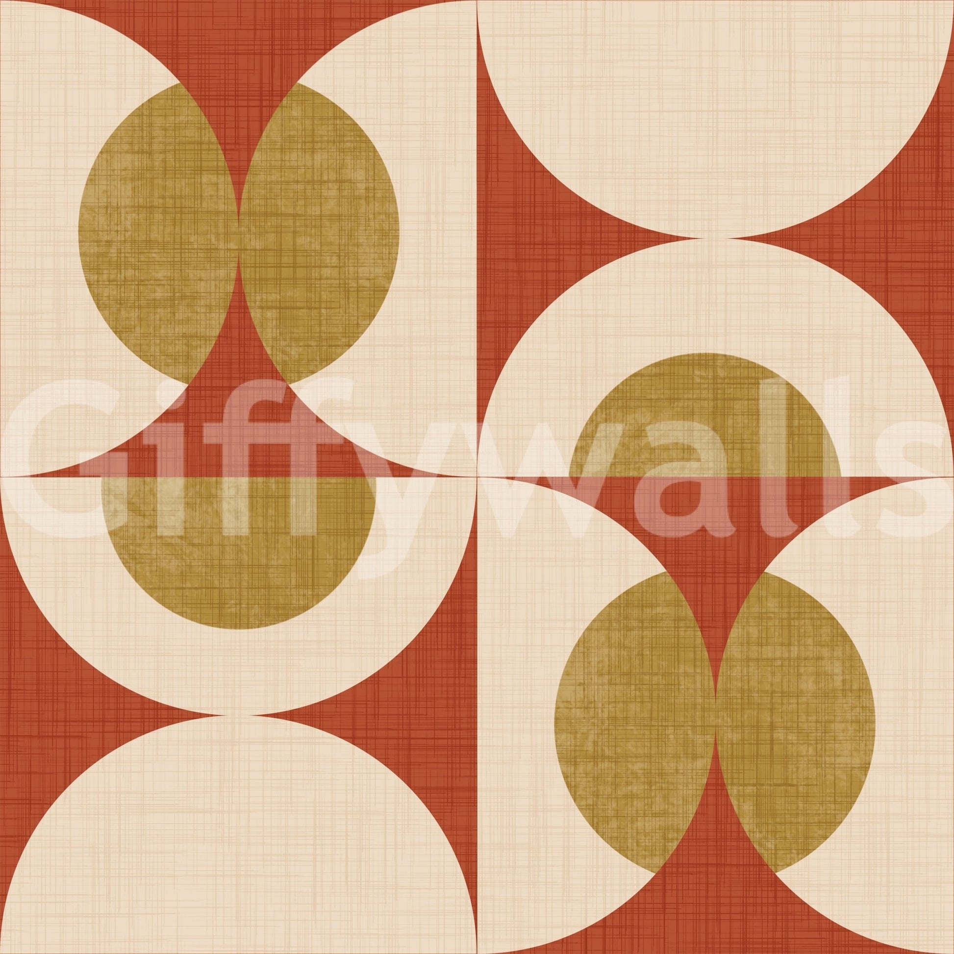 Freaky Retro Arcs Wallpaper repeating desert tones, caramel arcs, swirls.