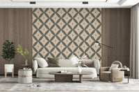 Persnickety Retro Atomic Starburst Wallpaper, klutzy diamond wall mural.