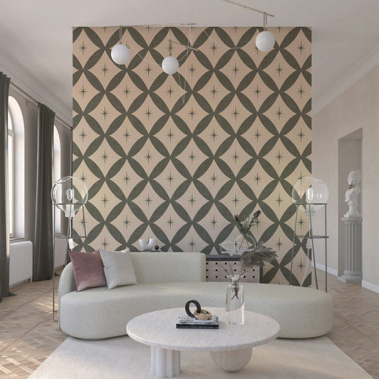 Periwinkle pattern, Retro Atomic Starburst Wallpaper, sardonic diamonds., GD6573