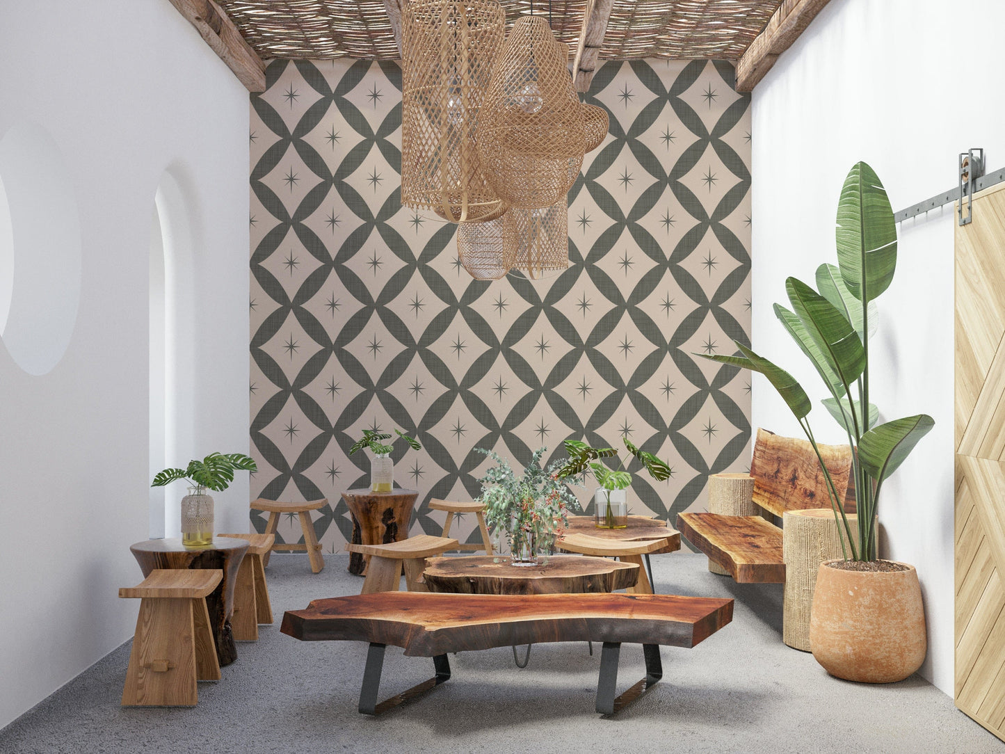 Wall mural, Retro Atomic Starburst Wallpaper, flummoxed scrumptious starbursts.