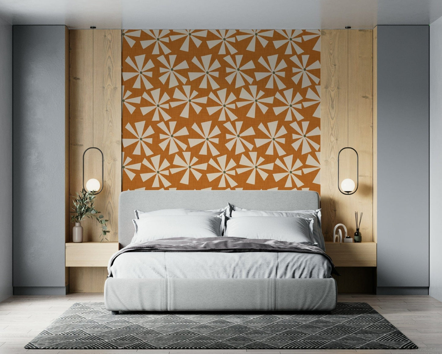 Fugacious retro suns define this stunning Bloom Burst wall decor.