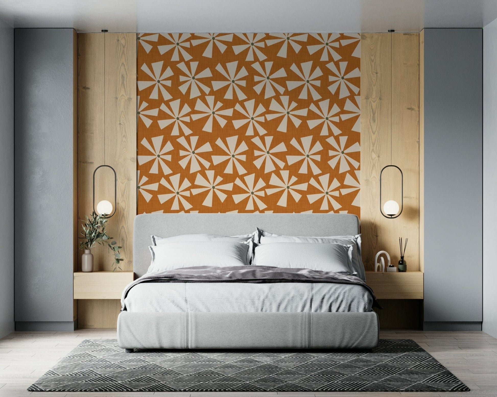 Fugacious retro suns define this stunning Bloom Burst wall decor.
