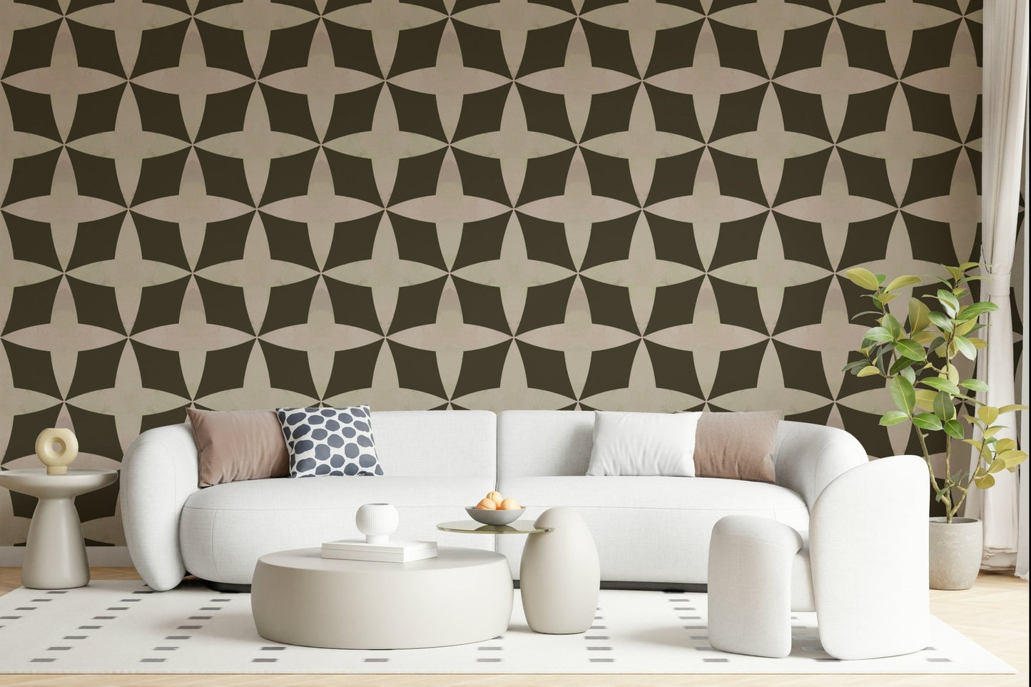 Retro Bloom Echo wallpaper for walls geometric floral design pattern