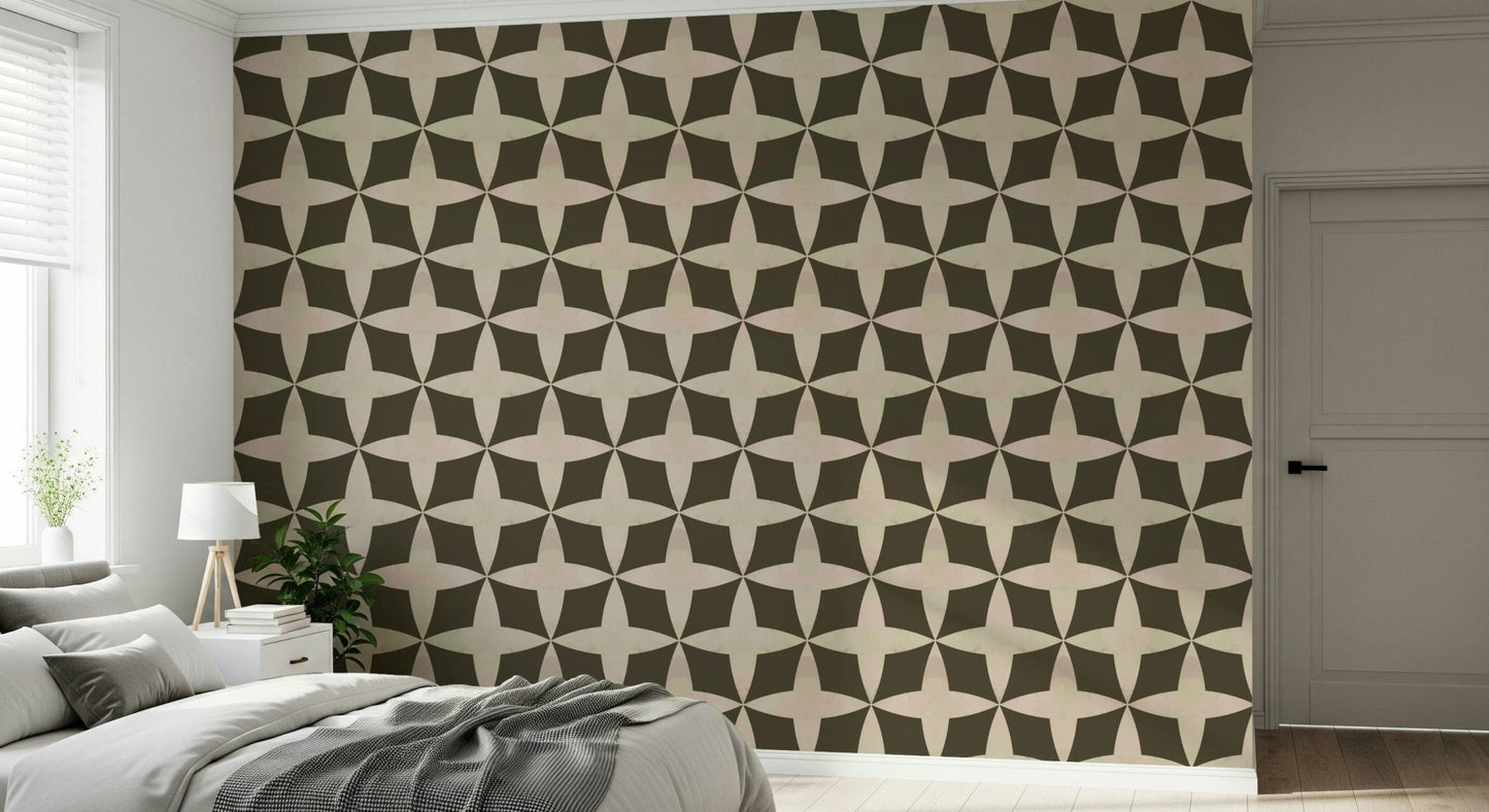 Retro Bloom Echo peel and stick wallpaper square tessellation repeating
