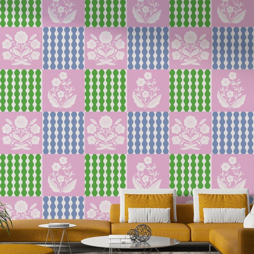 Harmonious blend of cheerful yet muted colors.

