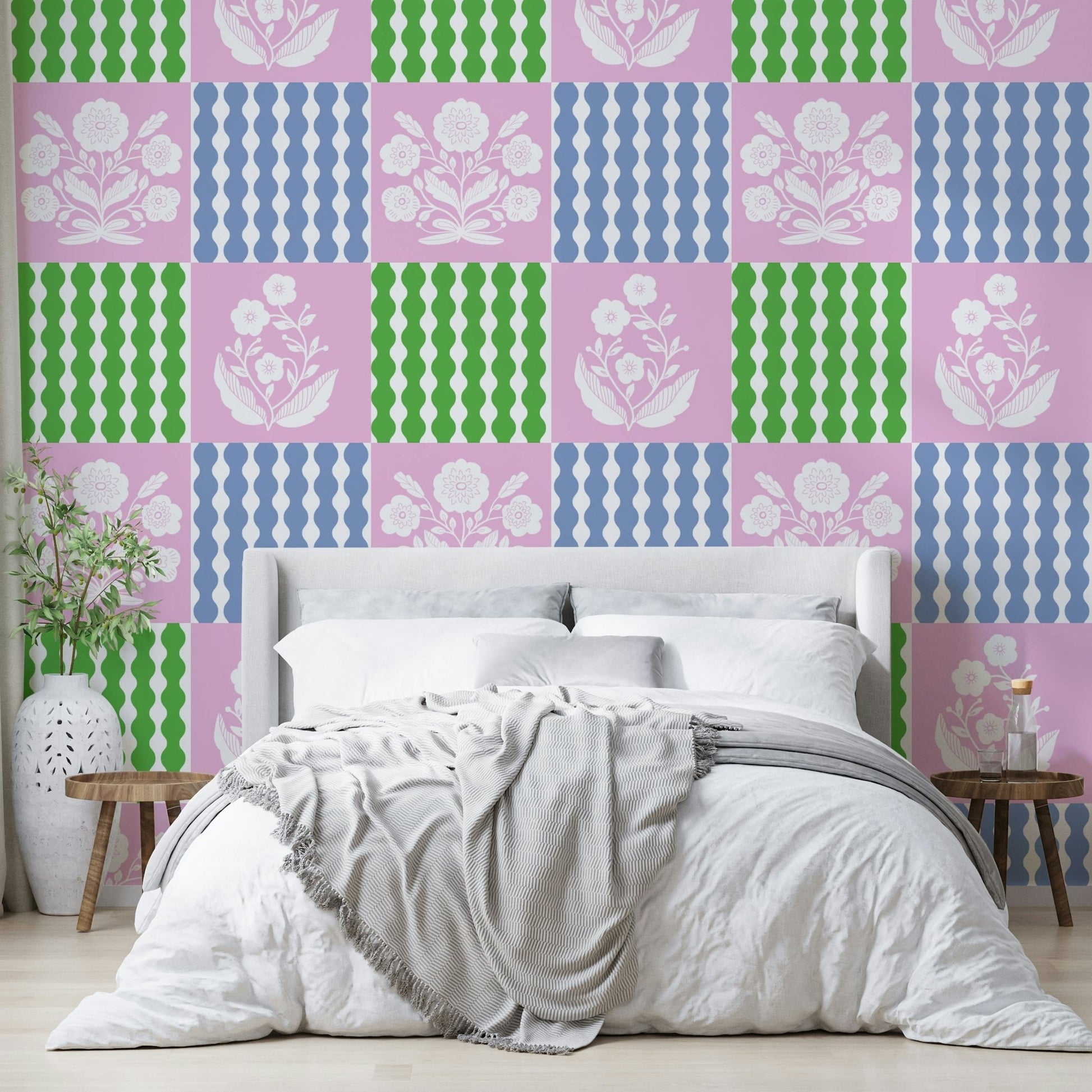 Reminiscent of vintage textile designs.

