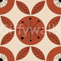 Bold Retro Bloom Pattern, striking repeating mid-century graphic wallpaper.