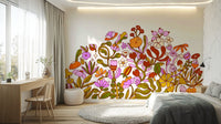 Close-up of Retro Bloom flower pattern wallpaper

