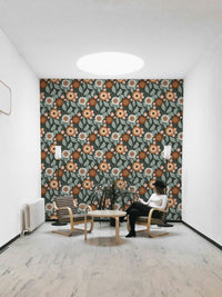 Retro Bloom Wallpaper featuring bold flower designs

