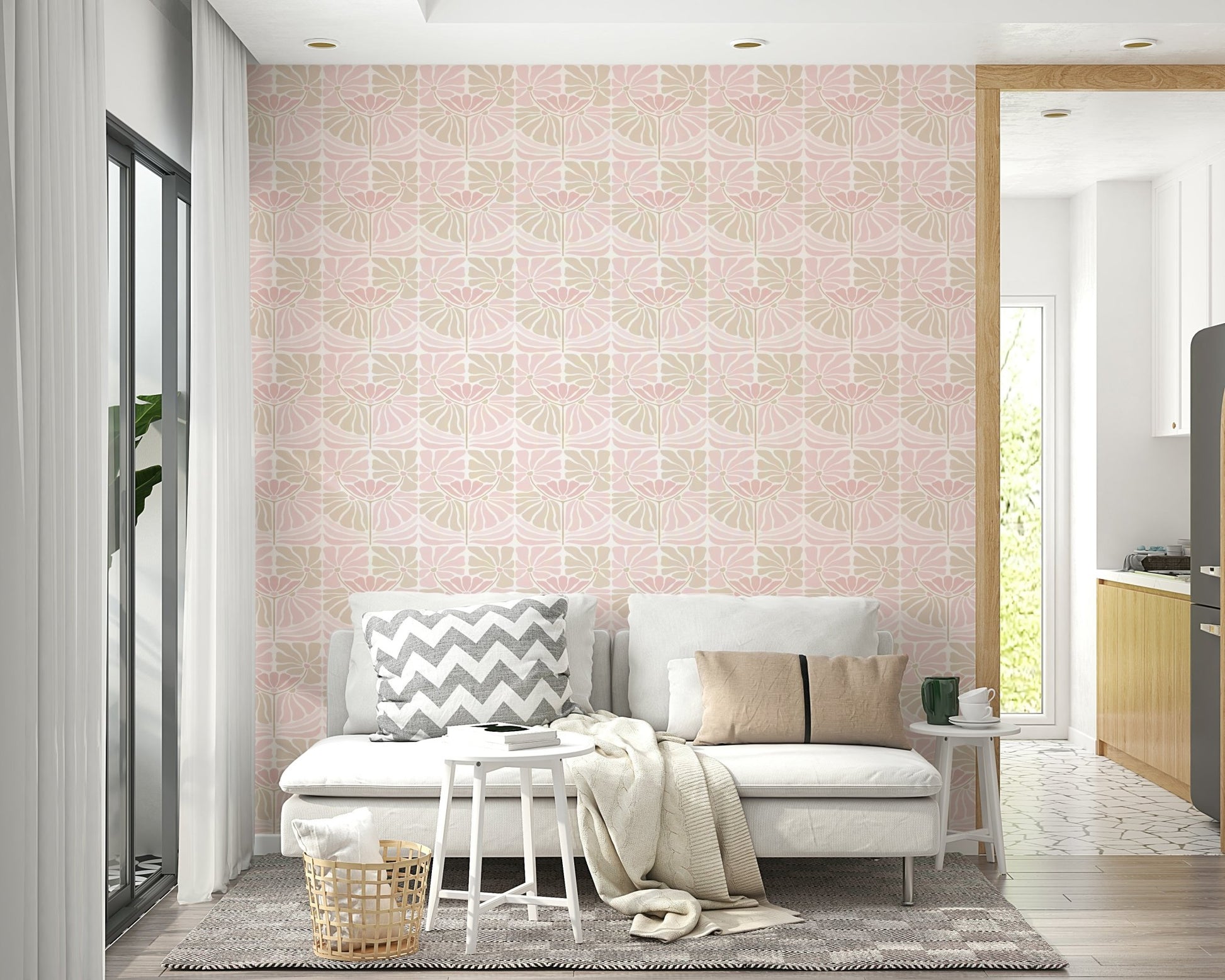 Funky floral print for retro-style rooms
 GD836
