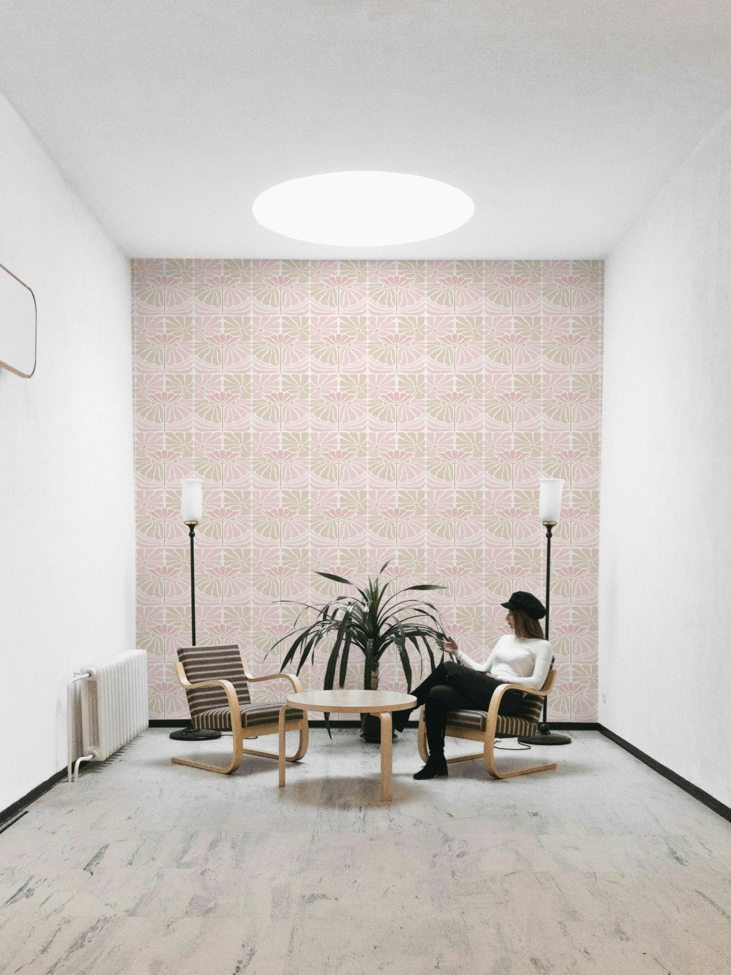 Artistic flower wallpaper with retro charm
 GD836
