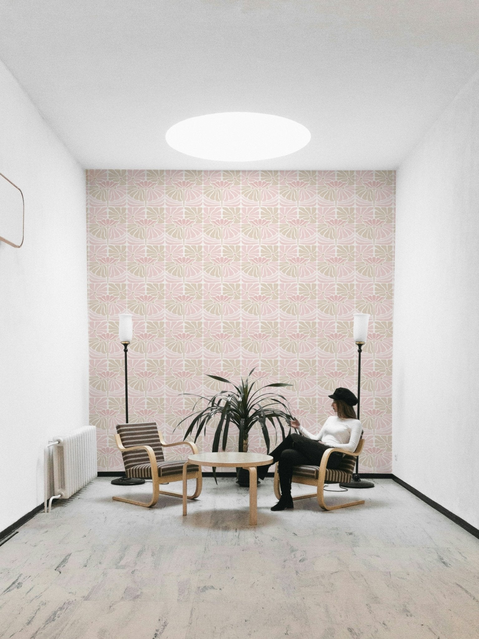 Artistic flower wallpaper with retro charm
 GD836
