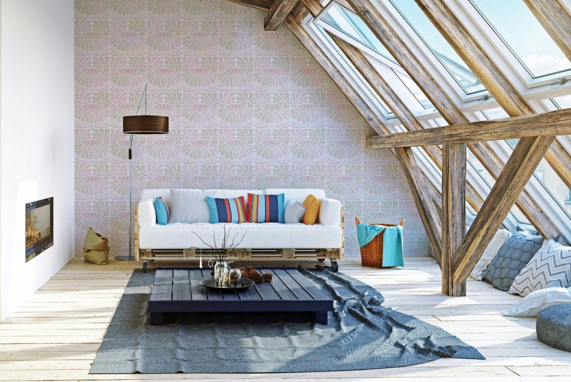 Playful vintage flower pattern for walls
 GD836

