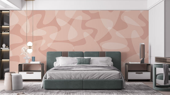 Retro boomerang wallpaper in soft tones, B446