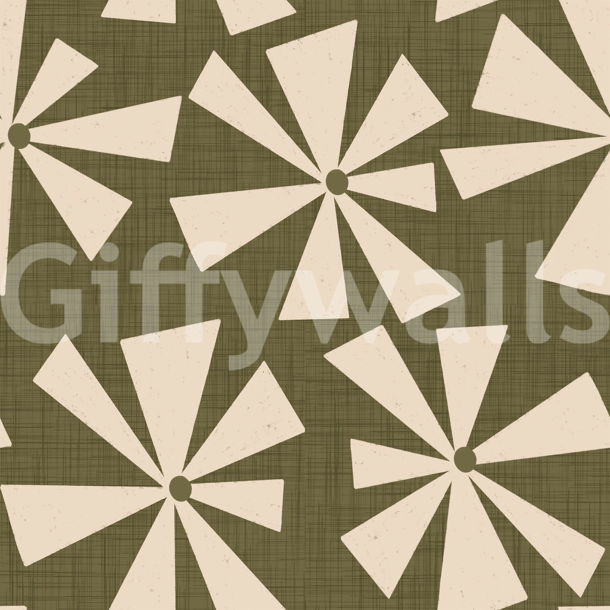 Retro Burst Pattern Wallpaper Mid-Century Mod Style