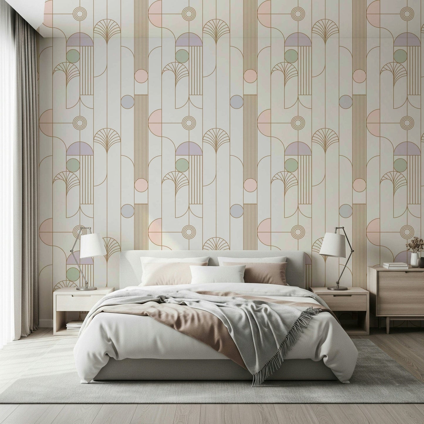 Retro Chic Art Deco Wallpaper⁠