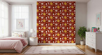 Cute red truck on the Retro Christmas Cheer Wallpaper pattern.
